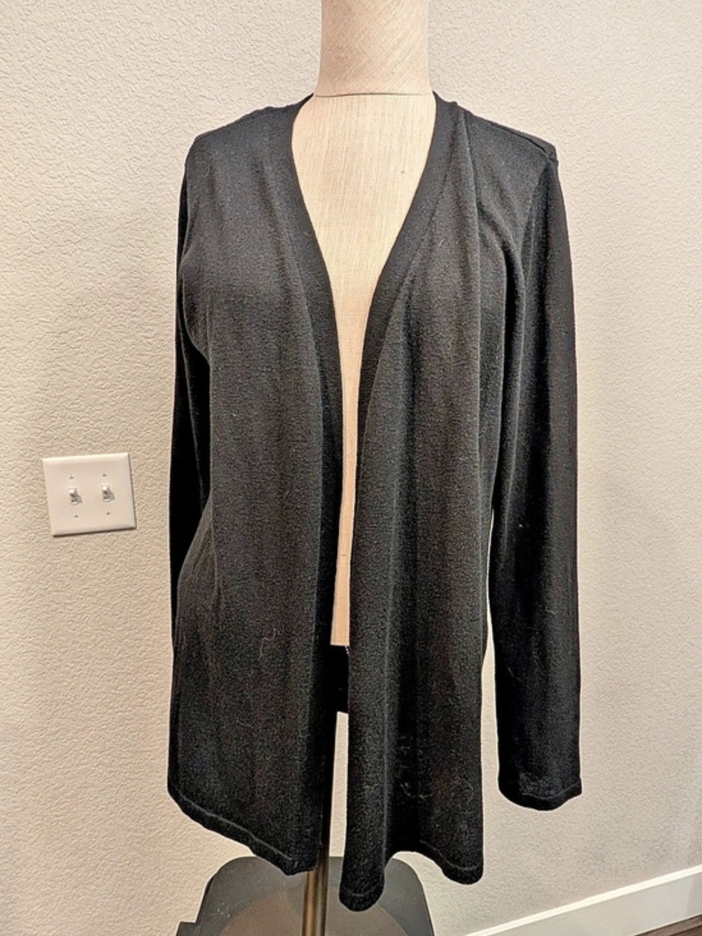 Maurices Black Lace-Back Cardigan Size L Casual